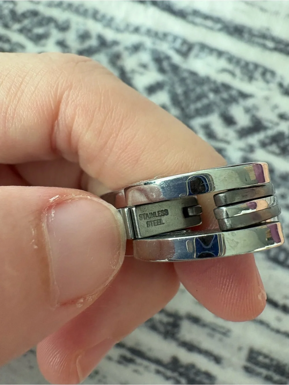 Silver Stainless Steel Link Bracelet - Men’s Jewelry